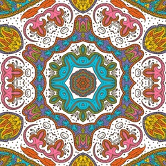 Abstract Pattern Floral Blue Pink Orange Green 183