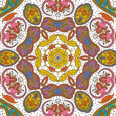 Abstract Pattern Floral Blue Pink Orange Green 180