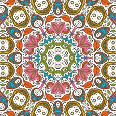 Abstract Pattern Floral Blue Pink Orange Green 160