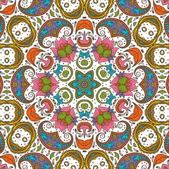 Abstract Pattern Floral Blue Pink Orange Green 159