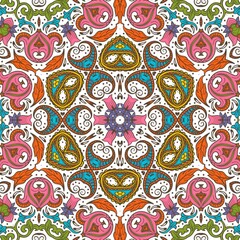 Abstract Pattern Floral Blue Pink Orange Green 128