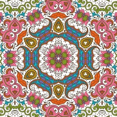 Abstract Pattern Floral Blue Pink Orange Green 127