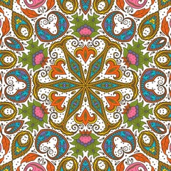 Abstract Pattern Floral Blue Pink Orange Green 113