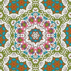 Abstract Pattern Floral Blue Pink Orange Green 104