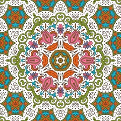 Abstract Pattern Floral Blue Pink Orange Green 102