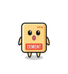 the amazed expression of the cement sack cartoon