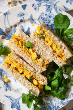 Coronation Chicken Finger Sandwiches