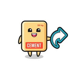 cute cement sack hold social media share symbol