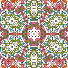 Abstract Pattern Floral Blue Pink Orange Green 82