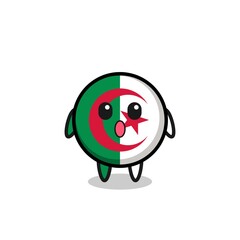 the amazed expression of the algeria flag cartoon