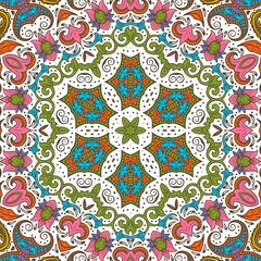 Abstract Pattern Floral Blue Pink Orange Green 67