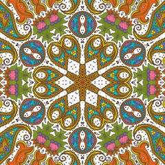 Abstract Pattern Floral Blue Pink Orange Green 59