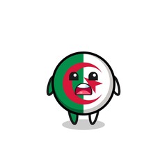 algeria flag illustration with apologizing expression, saying I am sorry