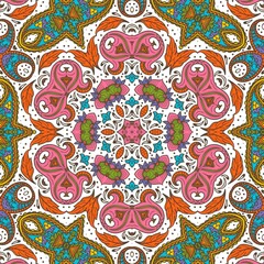Abstract Pattern Floral Blue Pink Orange Green 47