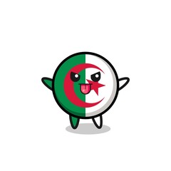 naughty algeria flag character in mocking pose
