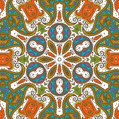 Abstract Pattern Floral Blue Pink Orange Green 44