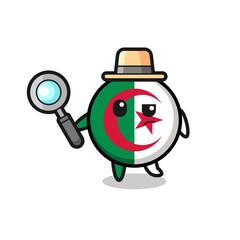 Obraz premium algeria flag detective character is analyzing a case