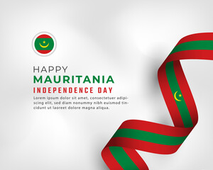 Happy Mauritania Independence Day November 28th Celebration Vector Design Illustration. Template for Poster, Banner, Advertising, Greeting Card or Print Design Element