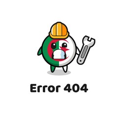 Obraz premium error 404 with the cute algeria flag mascot