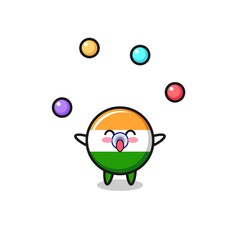 the india flag circus cartoon juggling a ball