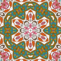 Abstract Pattern Floral Blue Pink Orange Green 29