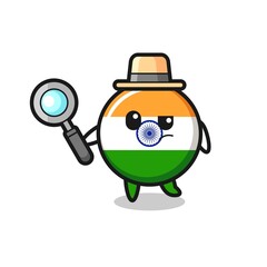 india flag detective character is analyzing a case