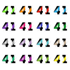 Paper cut number fourty one 41. Realistic 3D multi layers papercut effect isolated on white background. Figure of alphabet letter font. Decoration element for birthday or wedding greeting design