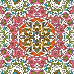 Abstract Pattern Floral Blue Pink Orange Green 6