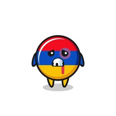 injured armenia flag character with a bruised face