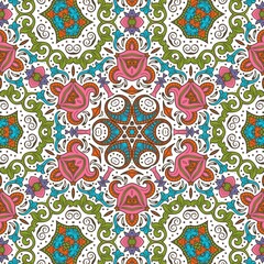 Abstract Pattern Floral Blue Pink Orange Green 5