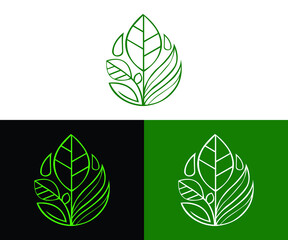Leaves and tree logo design