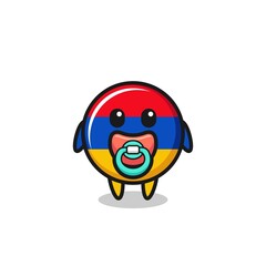 baby armenia flag cartoon character with pacifier