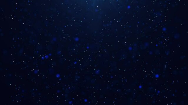 4k Abstract Particle Flowing Bokeh Background - Blue, Water, Snow - Beautiful Glitter Loop stock video
