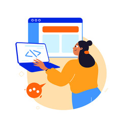 Software Development illustrations. Software or web development. Trendy vector style