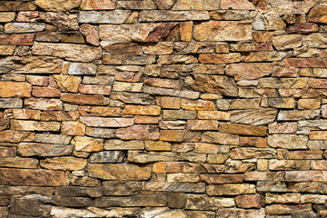 Old rustic stone wall background - Facade closeup