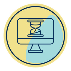 hour glass and computer monitor icon