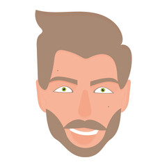 Isolated male hipster avatar with beard Vector