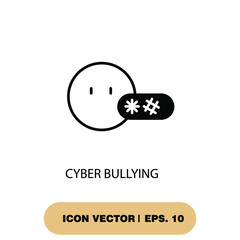 cyber bullying icons  symbol vector elements for infographic web