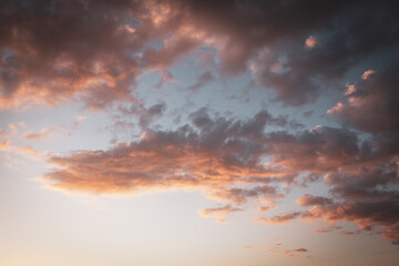 Naklejka na ściany i meble cloud the beautiful sky at sunset