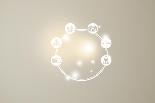 Ecological friendly and sustainable environment concept..Electricity and energy saving, energy sources.  Technology of the future 3D