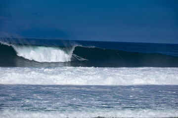 waves crashing on rocks