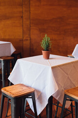 potted rosemary plant on white tablecloth at event