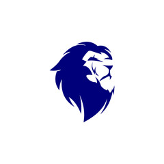 Lion head flat design vector illustration