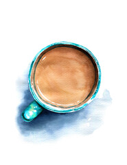 Coffee with cream in a mug