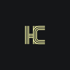 Modern creative initial letter HC logo icon design