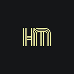 Modern creative initial letter HM logo icon design