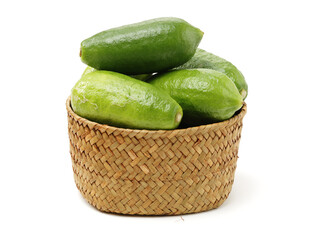 long green lemon on white background