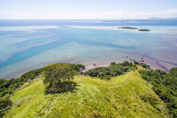 Fototapeta na wymiar Beautiful aerial view at Timbun Mata island, Semporna Sabah, Malaysia.