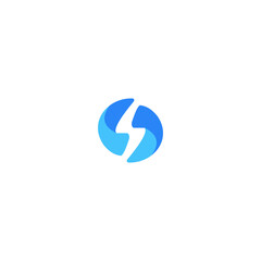Letter S icon with whirlpool modern and minimalist design