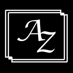 AZ letter logo icon vector template on black background creative letter AZ icon. AZ vector.